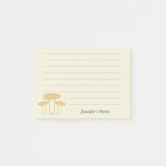 Botanische Chanterelle Mushroom Post-it Klebezettel (Vorderseite)