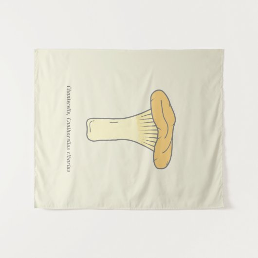 Botanische Chanterelle Mushroom Tapestory Wandteppich (Vorderseite (Horizontal))