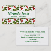 Botanische Cherry Print Business Card Visitenkarte (Vorne/Hinten)