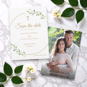 Botanische christliche Hochzeitsankündigung Elegan Einladung