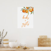 Botanische Citrus Orange Babydusche Bücher und Ges Poster (Küche)