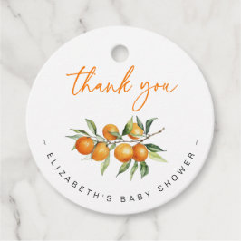 Botanische Citrus Orange Babydusche Vielen Dank Geschenkanhänger