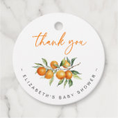 Botanische Citrus Orange Babydusche Vielen Dank Geschenkanhänger (Vorderseite)