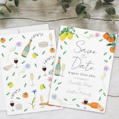 Botanische Citrus Summer Boho Wedding Save The Date