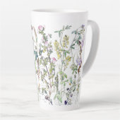 Botanische Clover Wildblume Blume Latte Tasse (Rechte Ecke)