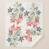 Botanische Columbine-Blumen Sherpa Decke Sherpadecke (Vorderseite)