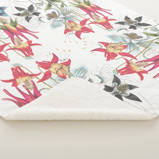 Botanische Columbine-Blumen Sherpa Decke Sherpadecke (3/4)