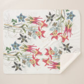 Botanische Columbine-Blumen Sherpa Decke Sherpadecke (Vorderseite (Horizontal))