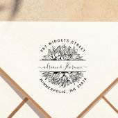 Botanische Couple Rücksendeadresse Elegante Hochze Gummistempel