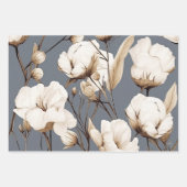 Botanische Creme & Dusty Blauer Garten Geschenkpapier Set (Vorderseite)