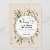 Botanische Creme Fall Imitate getrocknete Blume Ho Einladung (Vorne/Hinten)