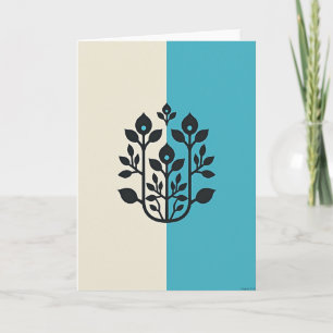 Botanische Creme und Cyan-Musterkarte Karte