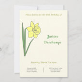 Botanische Daffodil zum Geburtstag Einladung (Vorderseite)