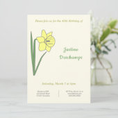 Botanische Daffodil zum Geburtstag Einladung (Stehend Vorderseite)
