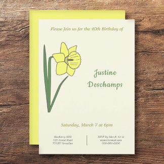 Botanische Daffodil zum Geburtstag Einladung