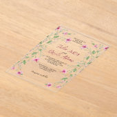 Botanische Daffodils Daisy Peony Blume Hochzeit Acryleinladungen (Ablage )