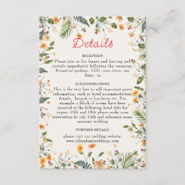 Botanische Daffodils Daisy Peony Blume Hochzeit Begleitkarte
