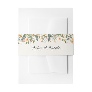 Botanische Daffodils Daisy Peony Blume Hochzeit Einladungsbanderole