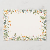 Botanische Daffodils Daisy Peony Blume Hochzeit Menükarte (Rückseite)