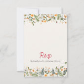 Botanische Daffodils Daisy Peony Blume Hochzeit RSVP Karte (Rückseite)