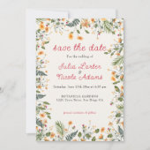 Botanische Daffodils Daisy Peony Blume Hochzeit Save The Date (Vorderseite)