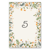 Botanische Daffodils Daisy Peony Blume Hochzeit Tischnummer (Rückseite)