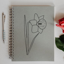 Botanische Daffodische Linie Art Blume Gummistempel