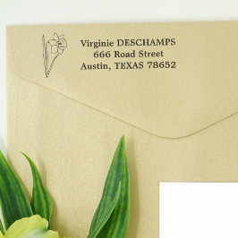 Botanische Daffodische Linie Art Blume Permastempel