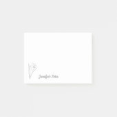 Botanische Daffodische Linie Art Blume Post-it Klebezettel (Vorderseite)