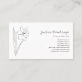 Botanische Daffodische Linie Art Blume Visitenkarte (Vorderseite)