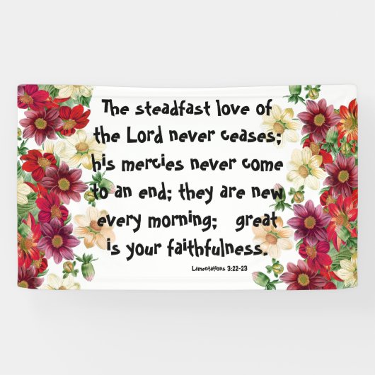 Botanische Dahila Blumen-Gott-Liebe-christliche Banner (Horizontal)