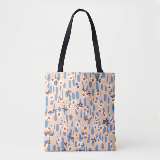 Botanische Daisies: Vintages nahtloses Muster. Tasche (Vorderseite)