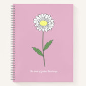 Botanische Daisy Blume Pink-Notebook Notizblock (Vorderseite)