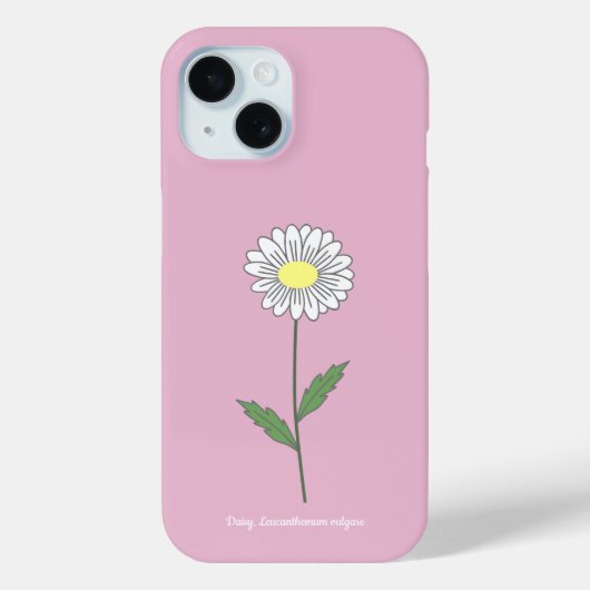 Botanische Daisy-Blume Rosa Case-Mate iPhone Hülle (Rückseite)