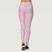 Botanische Daisy-Blume Rosa Leggings (Rückseite)