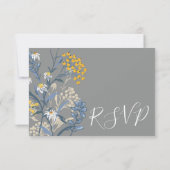 Botanische Daisy Floral Wedding UAWG RSVP Karte (Rückseite)
