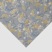 Botanische Daisy Floral Yellow & Navy Blue Wedding Seidenpapier (Ausschnitt)