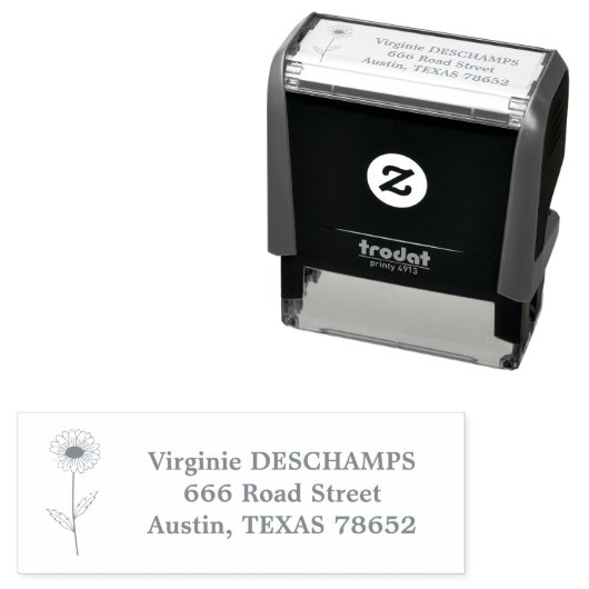 Botanische Daisy Line Blume Permastempel (Beispiel)