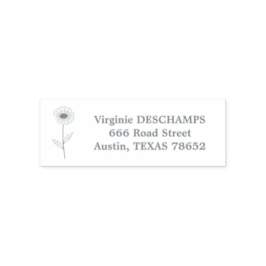 Botanische Daisy Line Blume Permastempel (Design)
