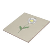 Botanische Daisy Pastel Blume Brown Fliese (Seite)