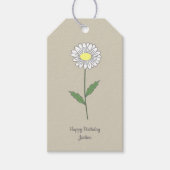 Botanische Daisy Pastel Blume Brown Geschenkanhänger (Vorderseite)