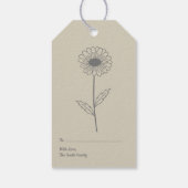 Botanische Daisy Pastel Blume Brown Geschenkanhänger (Rückseite)