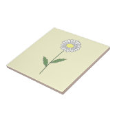 Botanische Daisy Pastel Blume Gelb Fliese (Seite)