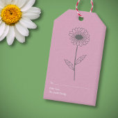 Botanische Daisy Pastel Blume Pink Geschenkanhänger