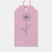 Botanische Daisy Pastel Blume Pink Geschenkanhänger (Rückseite)