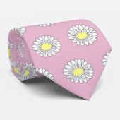 Botanische Daisy Pastel Blume Pink Krawatte (Gerollt)