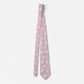 Botanische Daisy Pastel Blume Pink Krawatte (Rückseite)