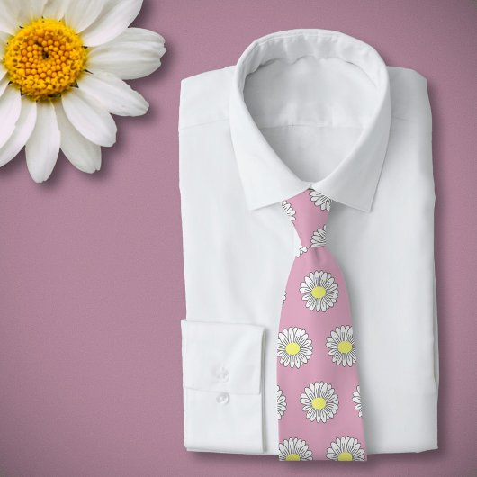Botanische Daisy Pastel Blume Pink Krawatte