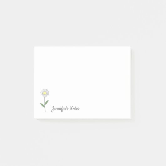 Botanische Daisy Pastel Blume Post-it Klebezettel (Vorderseite)