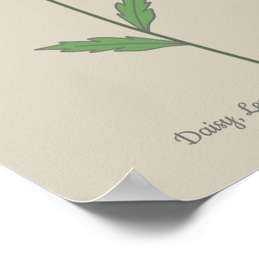 Botanische Daisy Pastel Blume Poster (Ecke)